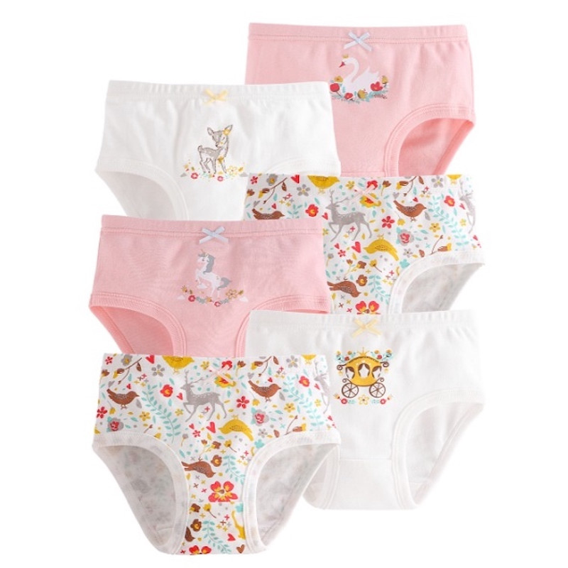 Girls Soft Cotton Pack of 6 Toddler Kids Cool Breathable underwear Briefs Set 1